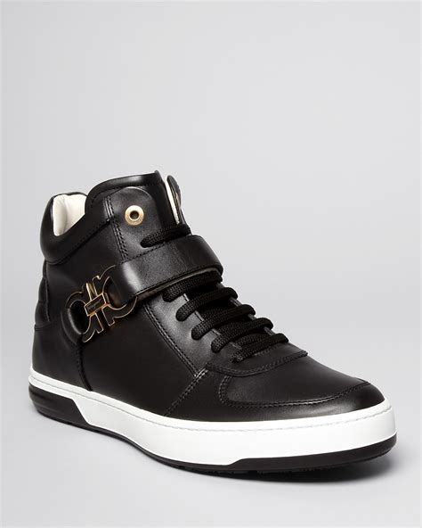 salvatore ferragamo high top sneakers.